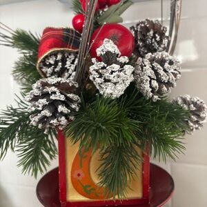 Snow-Kissed Pinecone and Greenery Holiday Centerpiece